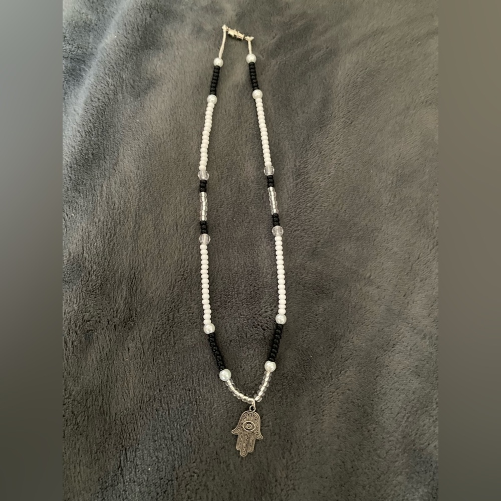 Handcrafted Hamsa Beaded Necklace